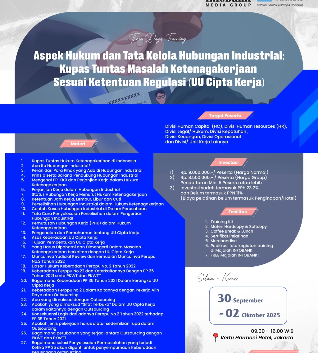 Aspek Hukum dan Tata Kelola Hubungan Industrial Kupas Tuntas Masalah Ketenagakerjaan Sesuai Ktentuan Regulasi UU Cipta Kerja