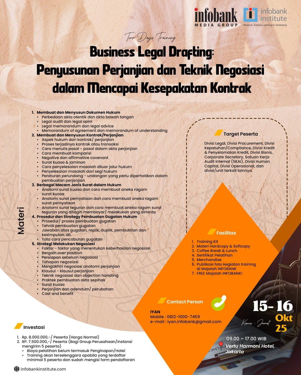 Business Legal Drafting: Penyusunan Perjanjian dan Teknik Negosiasi dalam Mencapai Kesepakatan Kontrak