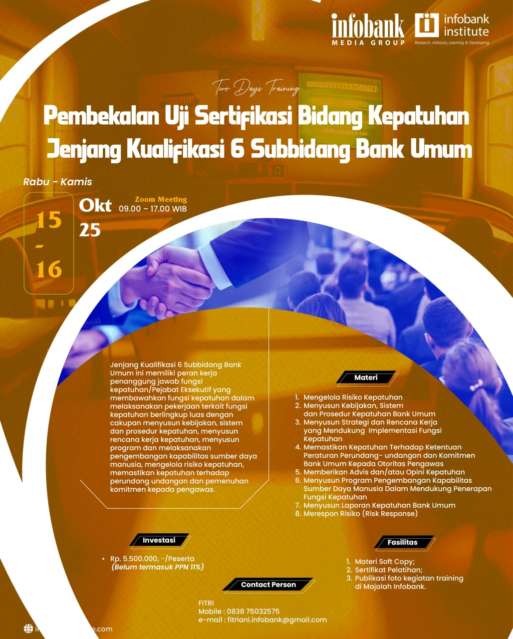 Pembekalan Uji Sertifikasi Bidang Kepatuhan Jenjang Kualifikasi 6 Subbidang Bank Umum