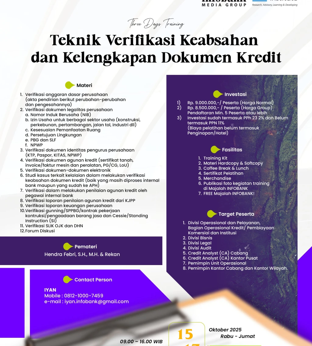 Teknik Verifikasi Keabsahan dan Kelengkapan Dokumen Kredit 