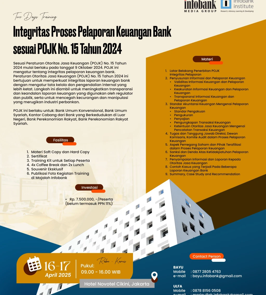 Integritas Proses Pelaporan Keuangan Bank sesuai POJK No 15 Tahun 2024