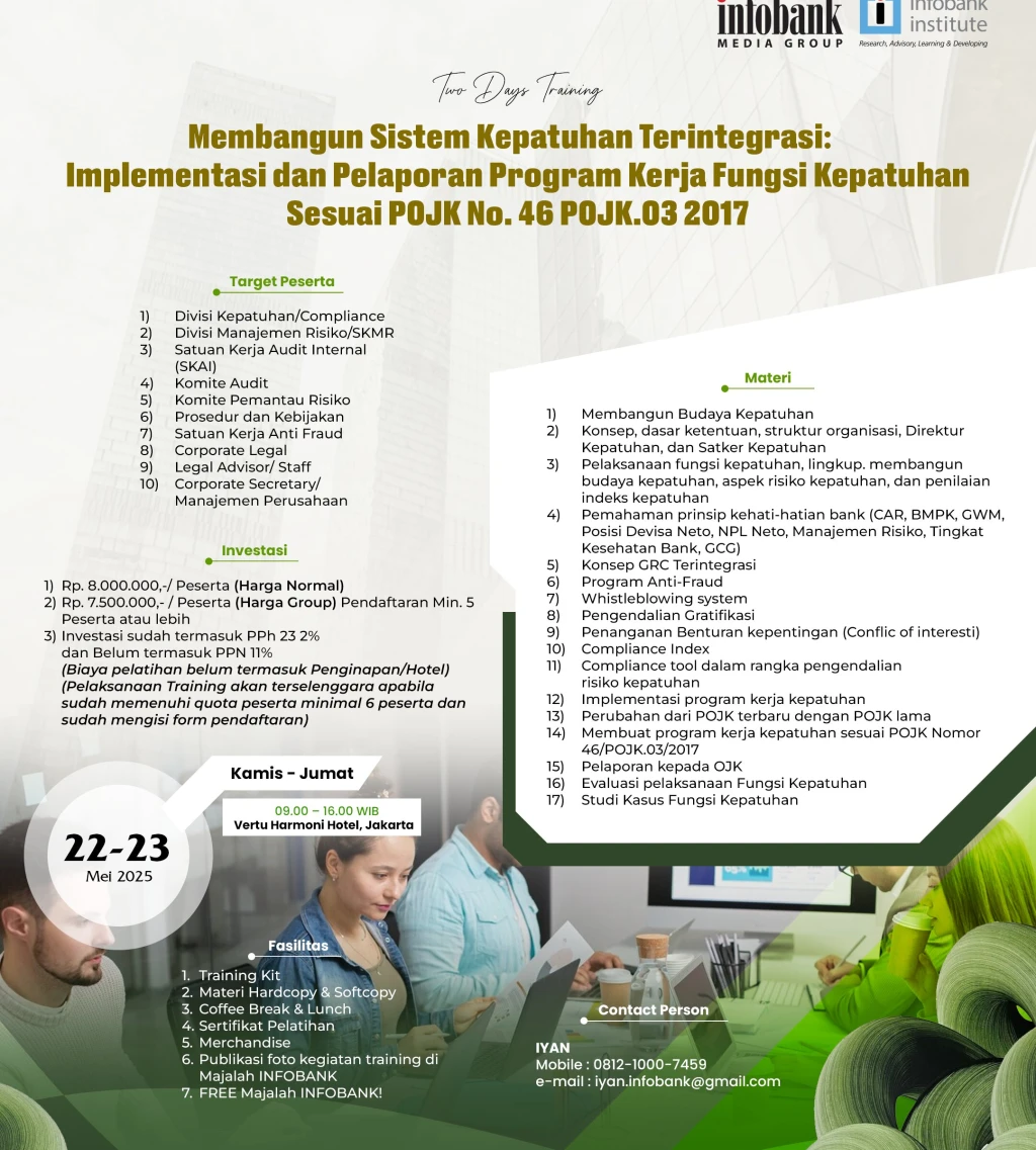 Membangun Sistem Kepatuhan Terintegrasi Implementasi dan Pelaporan Program Kerja Fungsi Kepatuhan Sesuai POJK No 46POJK032017