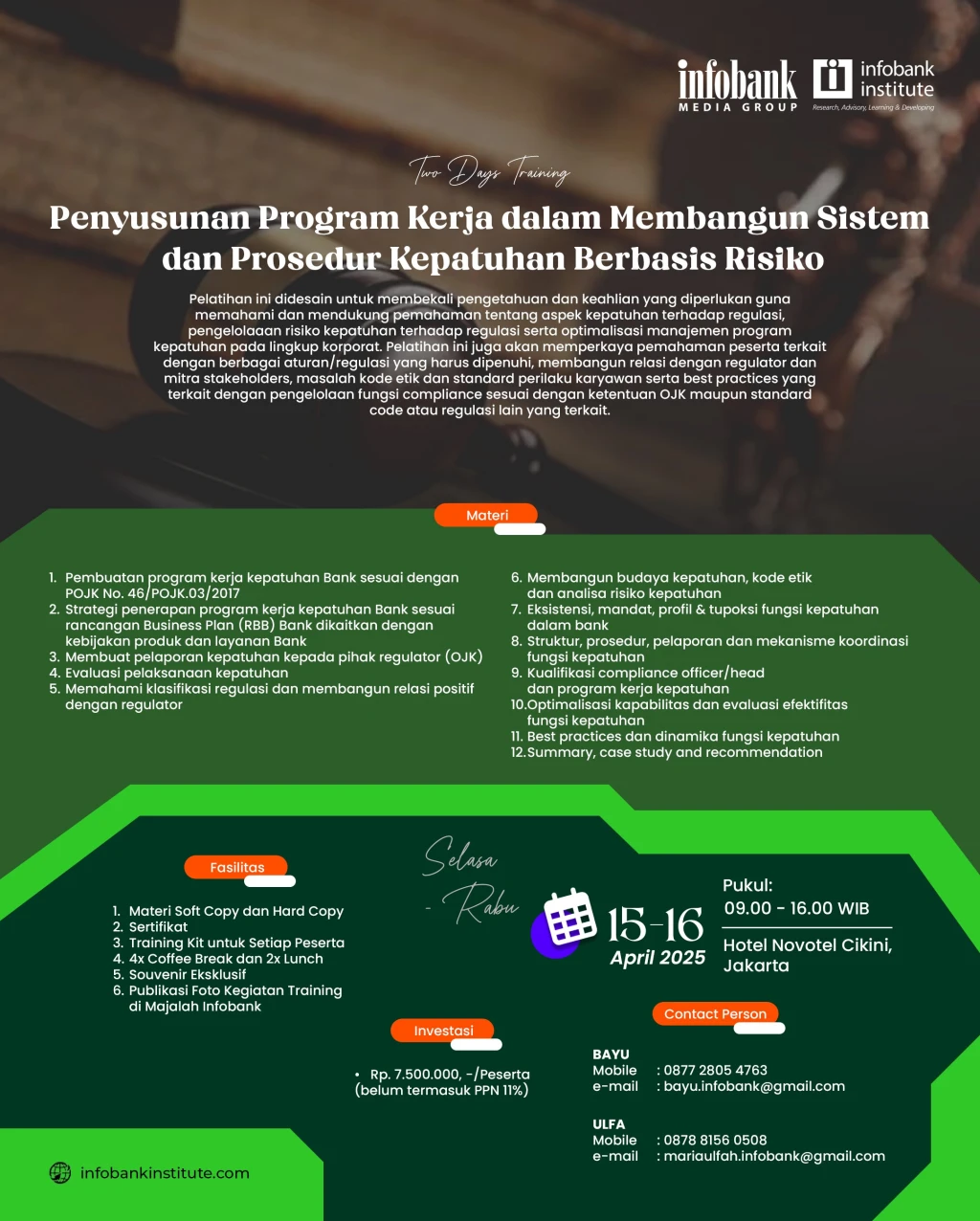Penyusunan Program Kerja dalam Membangun Sistem dan Prosedur Kepatuhan Berbasis Risiko