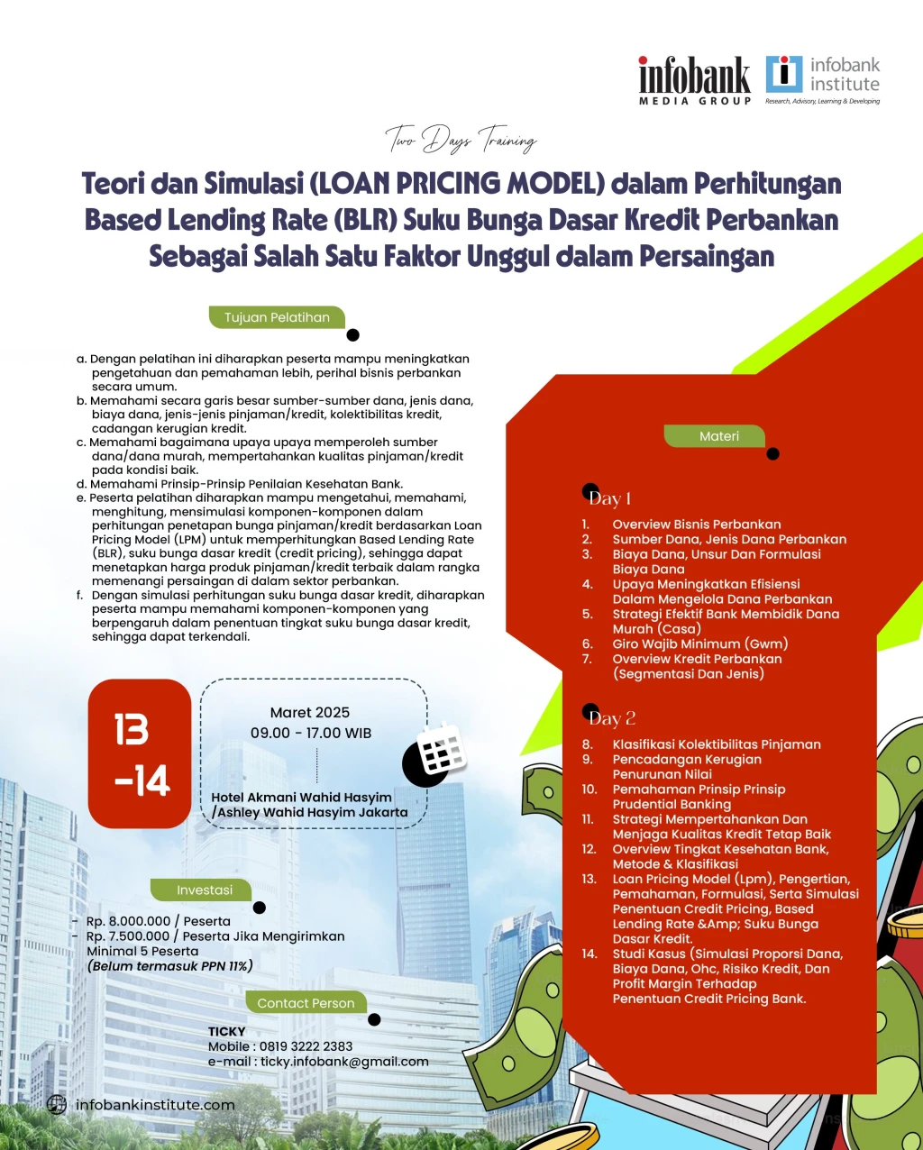 Teori Dan Simulasi (Loan Pricing Model) Dalam Perhitungan Based Lending Rate (BLR) Suku Bunga Dasar Kredit Perbankan Sebagai Salah Satu Faktor Unggul Dalam Persaingan