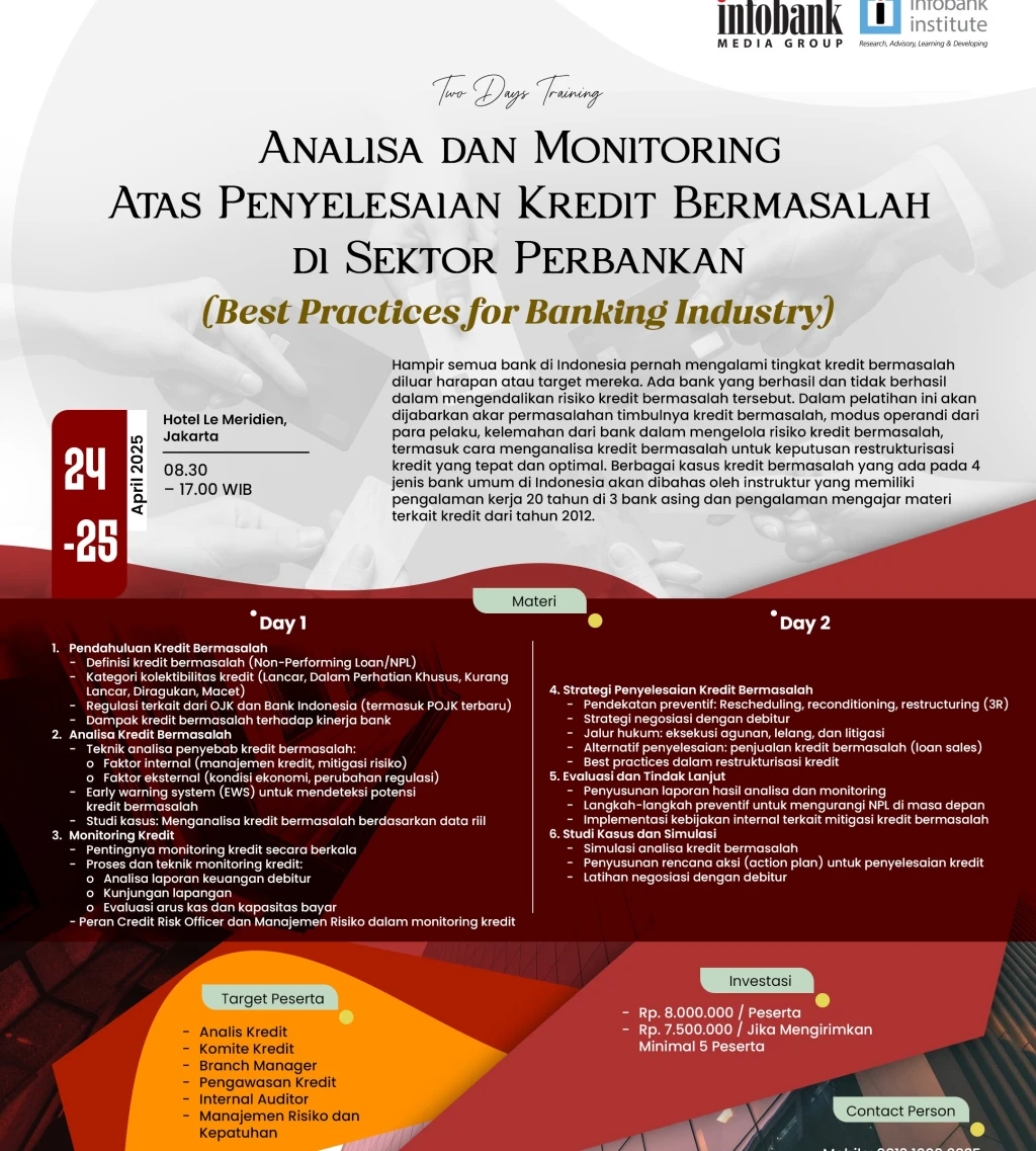 Analisa dan Monitoring  Atas Penyelesaian Kredit Bermasalah  di Sektor Perbankan iBest Practices for Banking Industryi