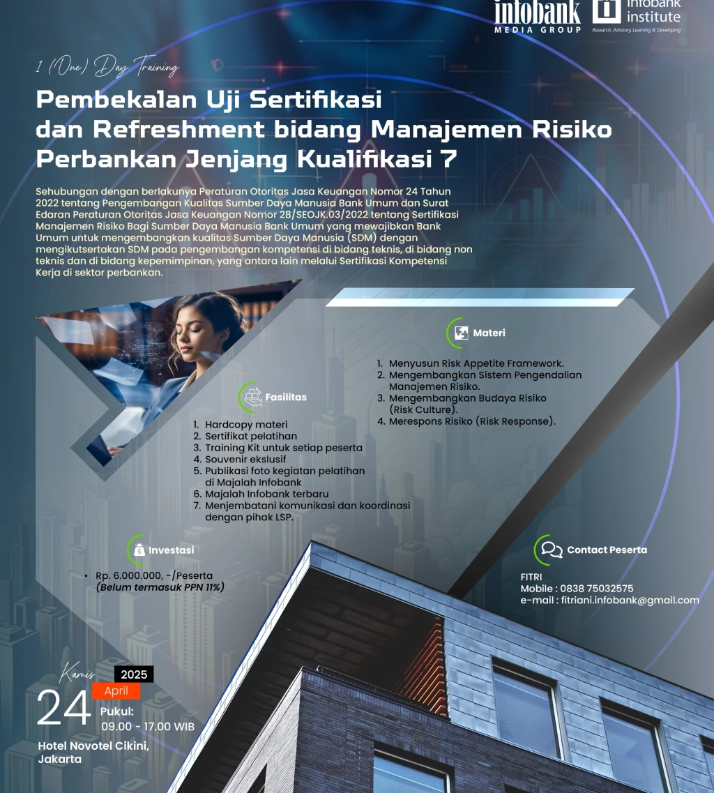 Pembekalan Uji Sertifikasi dan Refreshment bidang Manajemen Risiko Perbankan Jenjang Kualifikasi 7