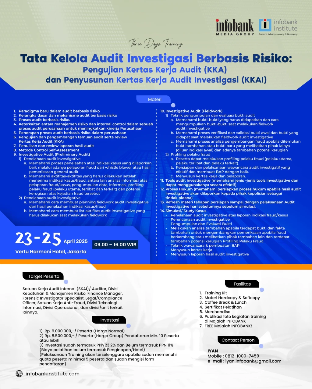 Tata Kelola Audit Investigasi Berbasis Risiko: Pengujian Kertas Kerja Audit (KKA) dan Penyusunan Kertas Kerja Audit Investigasi (KKAI)