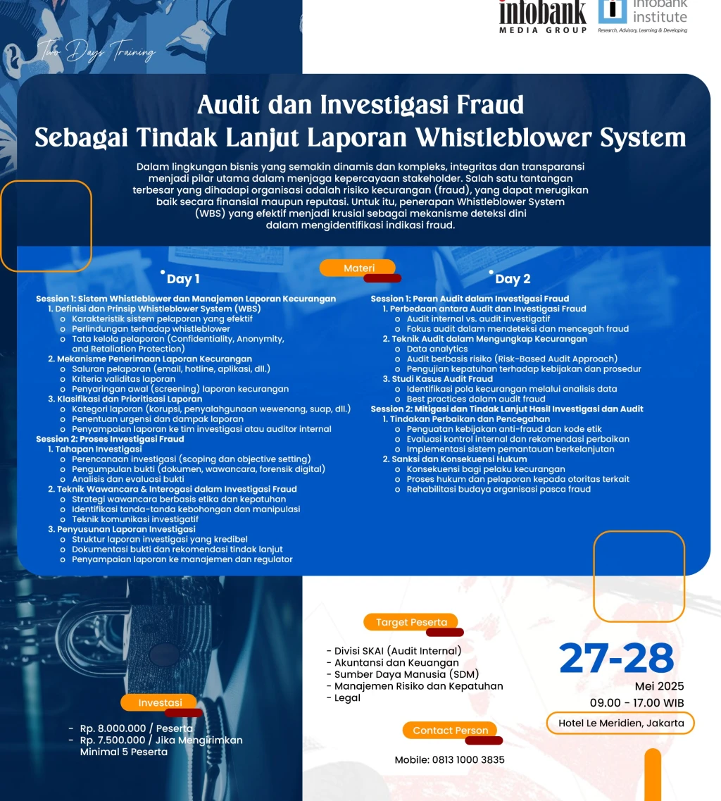Audit dan Investigasi Fraud Sebagai Tindak Lanjut Laporan Whistleblower System
