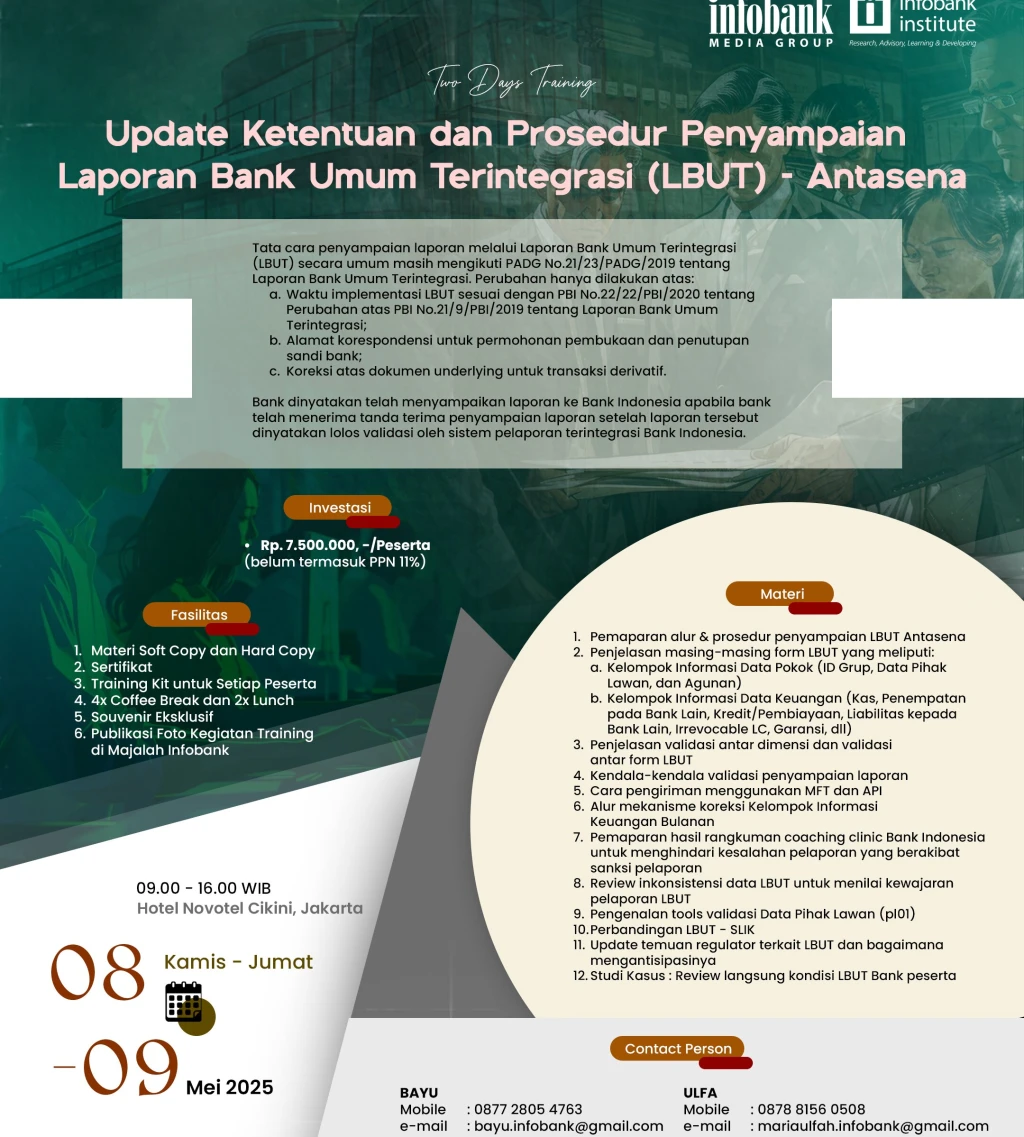 Update Ketentuan dan Prosedur Penyampaian Laporan Bank Umum Terintegrasi LBUT  Antasena