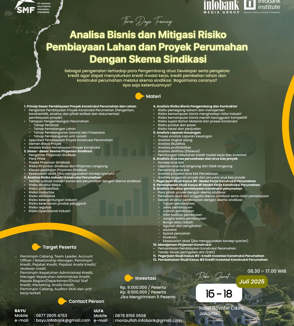 Analisa Bisnis dan Mitigasi Risiko Pembiayaan Lahan dan Proyek Perumahan Dengan Skema Sindikasi