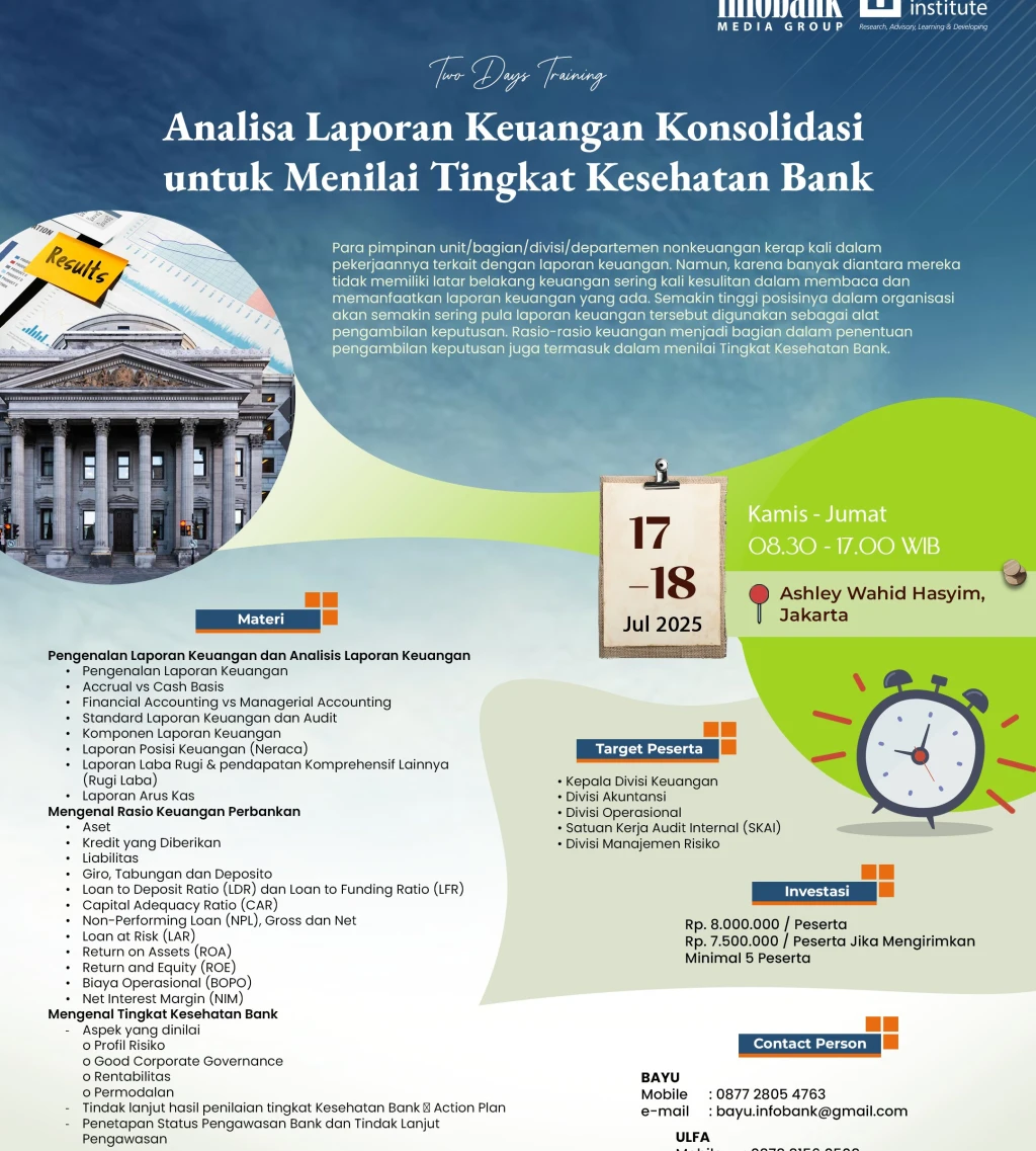 Analisa Laporan Keuangan Konsolidasi untuk Menilai Tingkat Kesehatan Bank