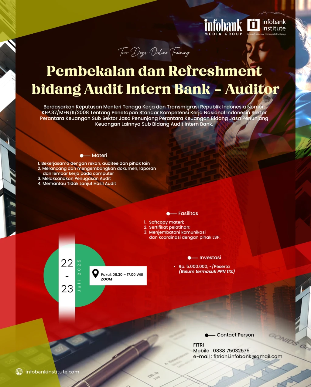 Pembekalan dan Refreshment bidang Audit Intern Bank - Auditor