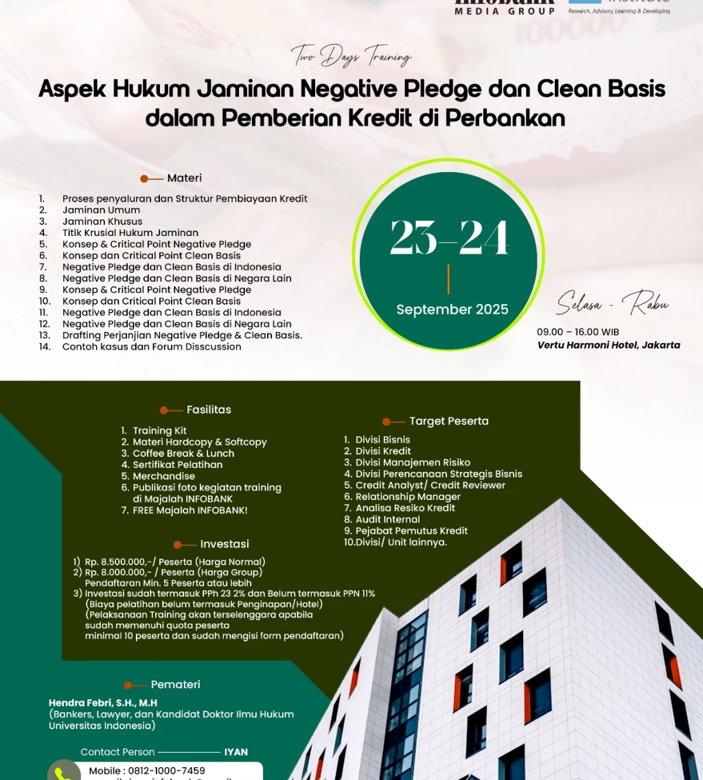 Aspek Hukum Jaminan Negative Pledge dan Clean Basis dalam Pemberian Kredit di Perbankan