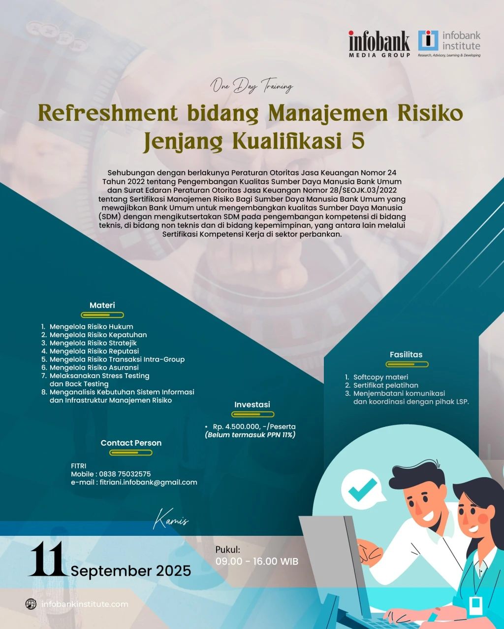 Refreshment bidang Manajemen Risiko Jenjang Kualifikasi 5
