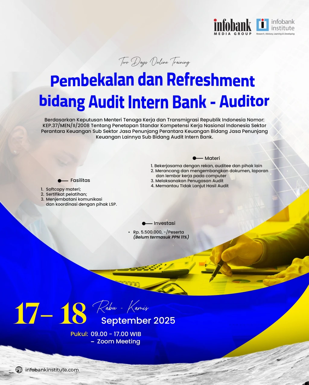 Pembekalan dan Refreshment bidang Auditor Intern Bank - Auditor 