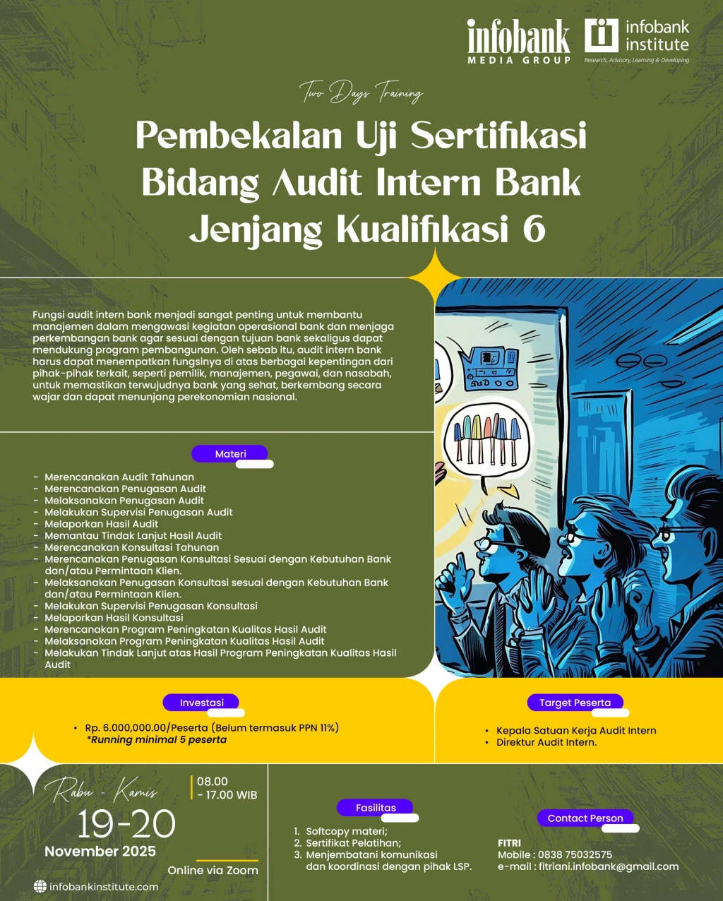 Pembekalan Uji Sertifikasi Bidang Audit Intern Bank Jenjang Kualifikasi 6