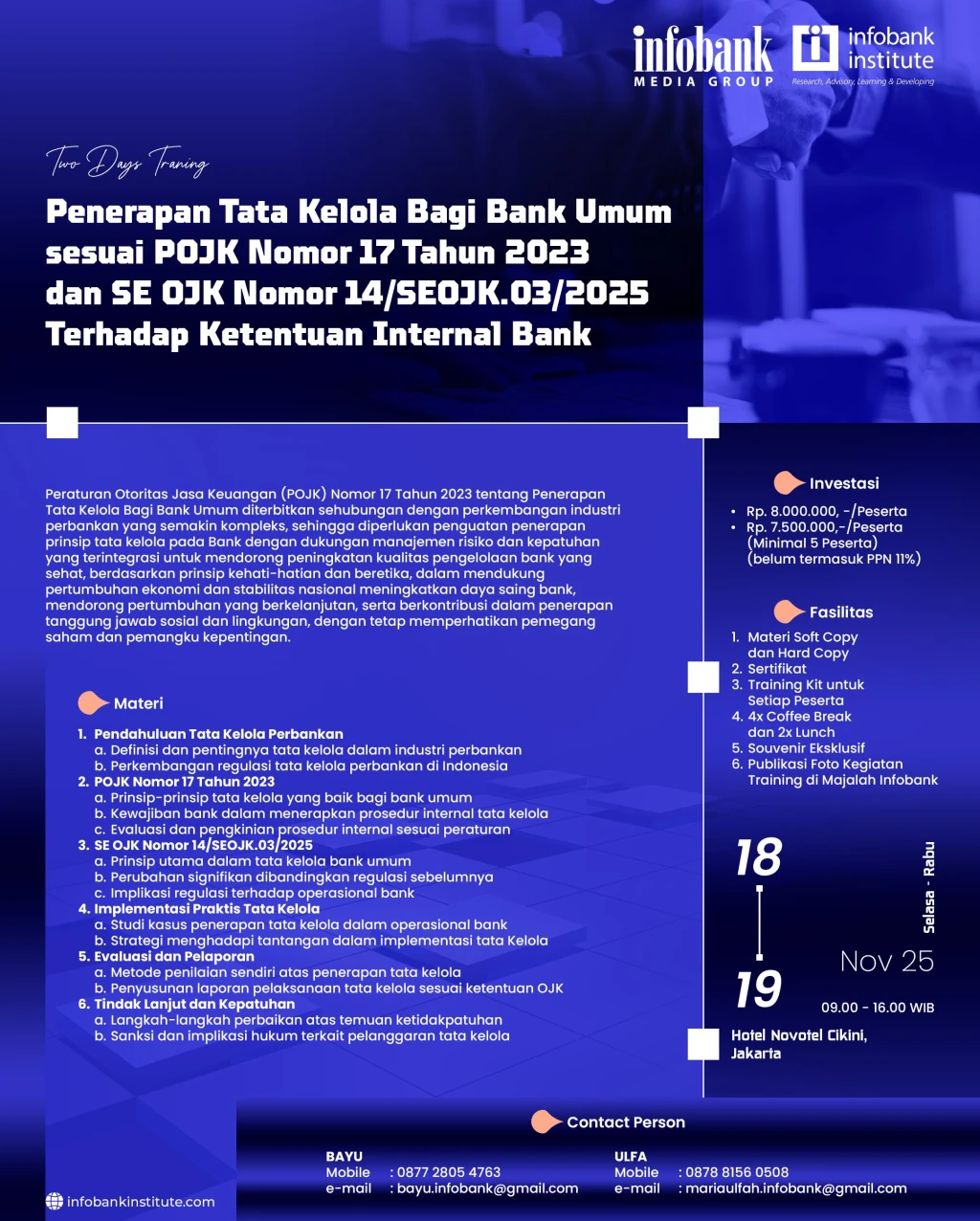 Penerapan Tata Kelola Bagi Bank Umum sesuai POJK Nomor 17 Tahun 2023 dan SE OJK Nomor 14/SEOJK.03/2025 Terhadap Ketentuan Internal Bank