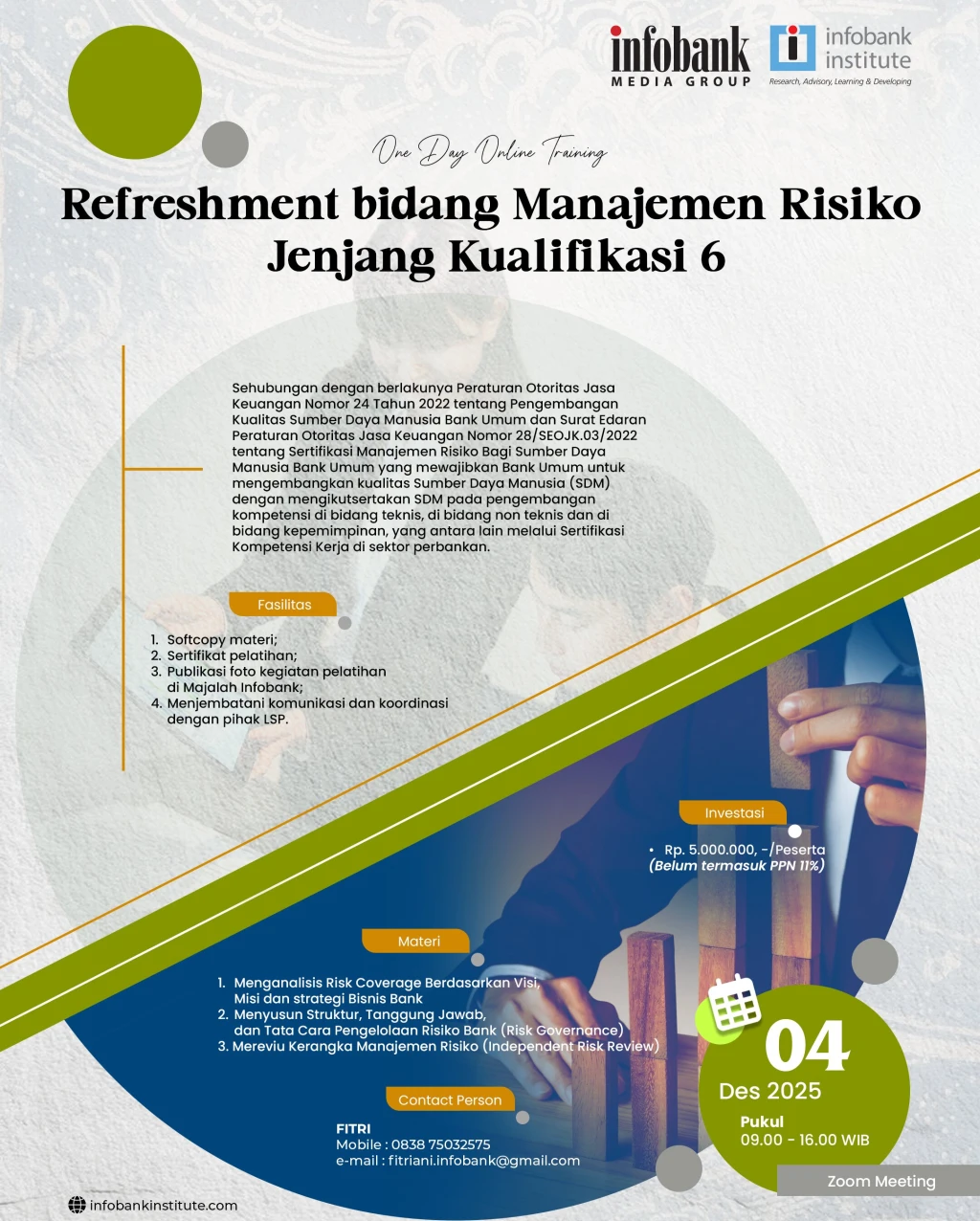 Refreshment bidang Manajemen Risiko Jenjang Kualifikasi 6
