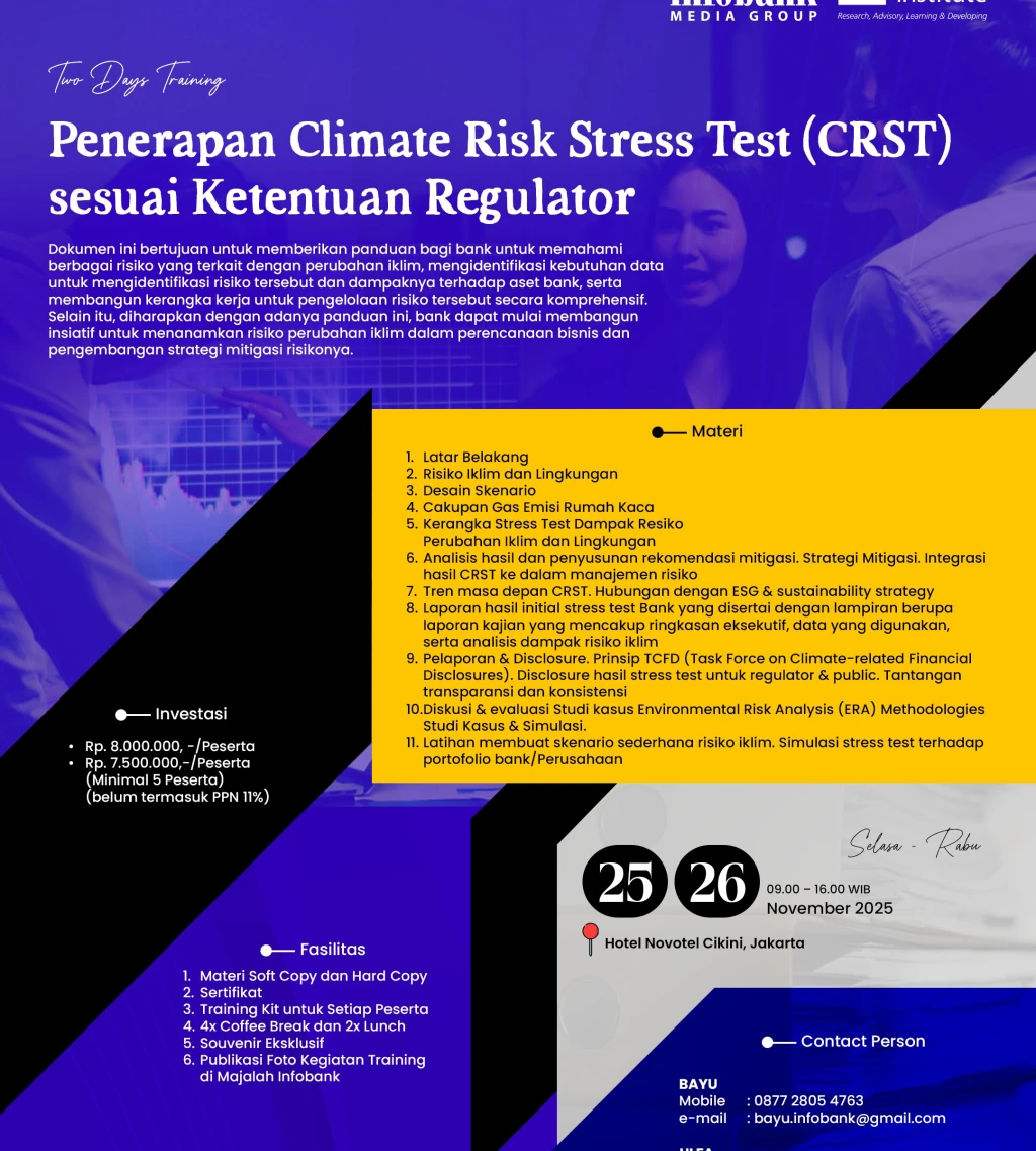 Penerapan Climate Risk Stress Test CRST sesuai etentuan Regulator 