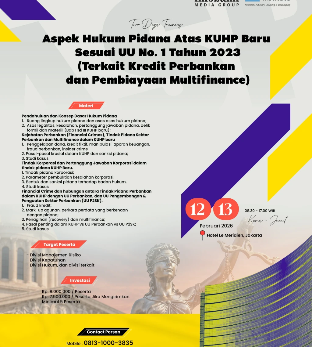 Aspek Hukum Pidana Atas Kasus KUHP Baru Sesuai UU No 1 Tahun 2023 Terkait Kredit Perbankan dan Pembiayaan Multifinance