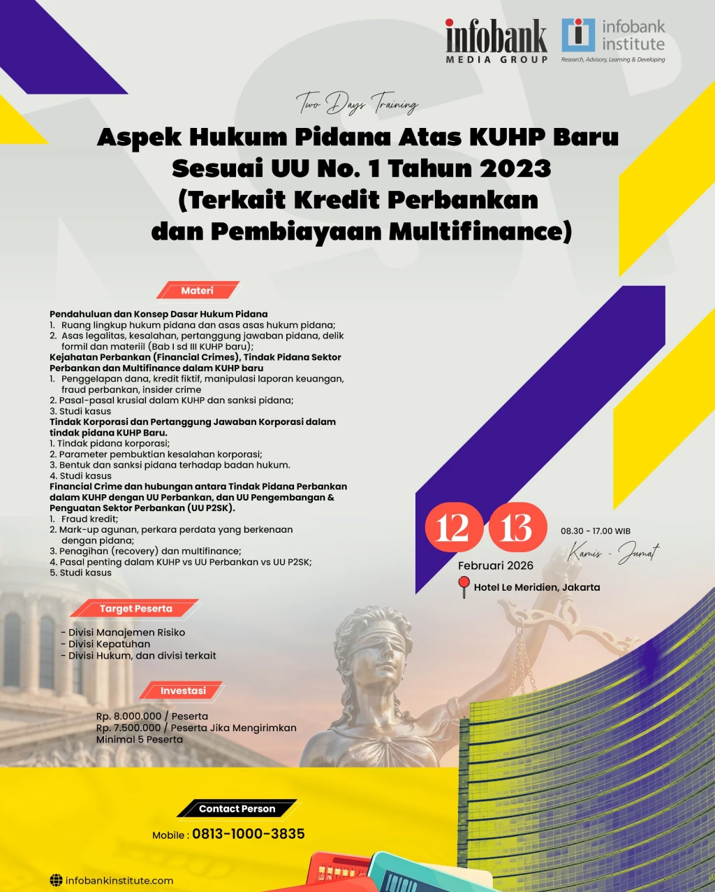 Aspek Hukum Pidana Atas Kasus KUHP Baru Sesuai UU No. 1 Tahun 2023 (Terkait Kredit Perbankan dan Pembiayaan Multifinance
