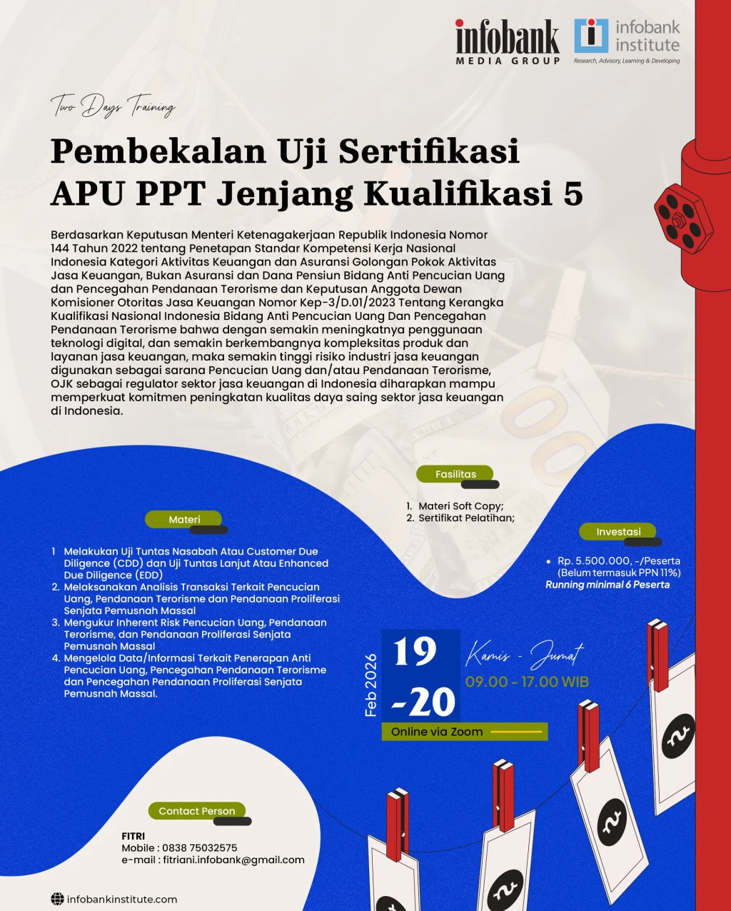 Pembekalan Uji Sertifikasi APU PPT Jenjang Kualifikasi 5