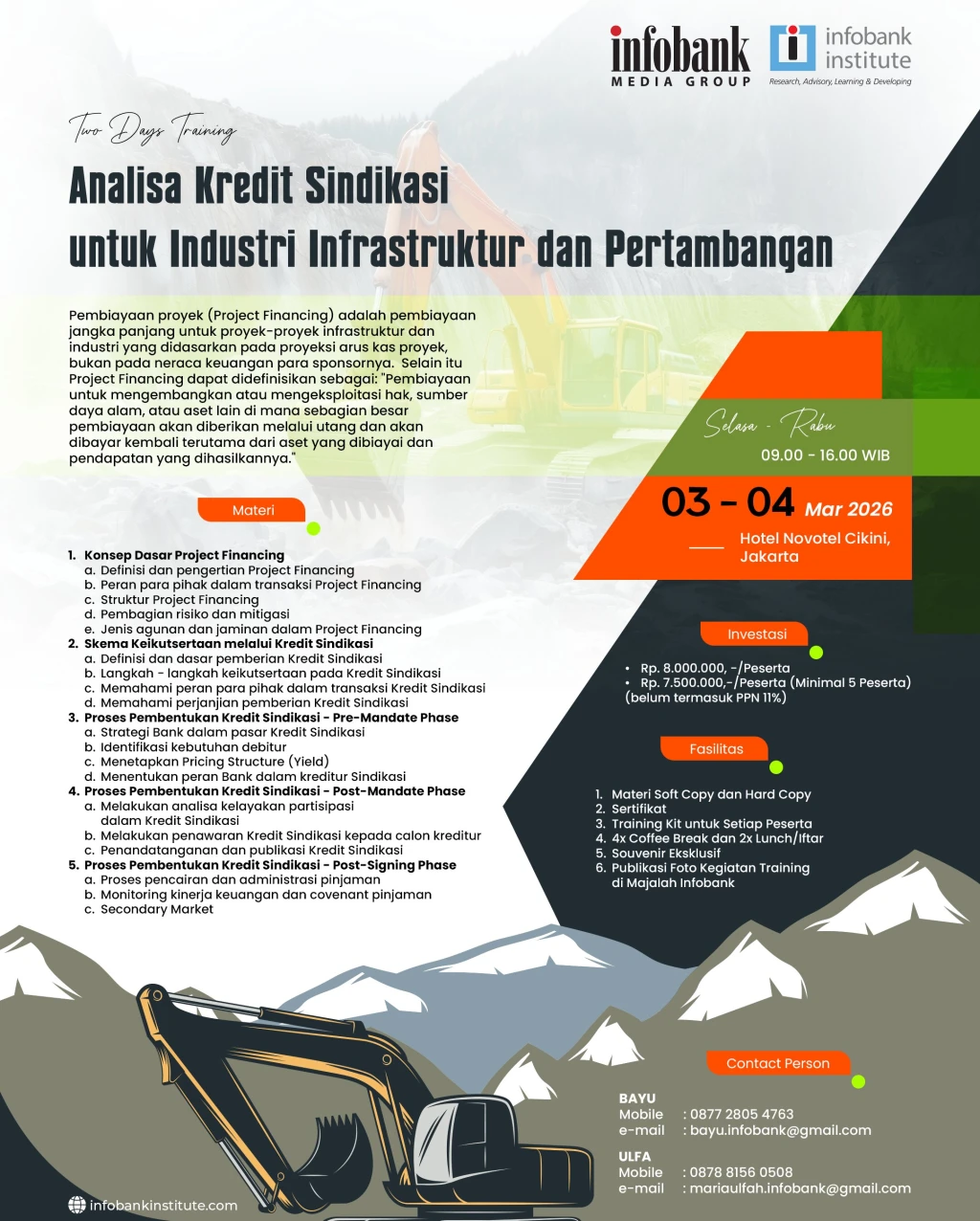 Analisa Kredit Sindikasi untuk Industri Infrastruktur dan Pertambangan