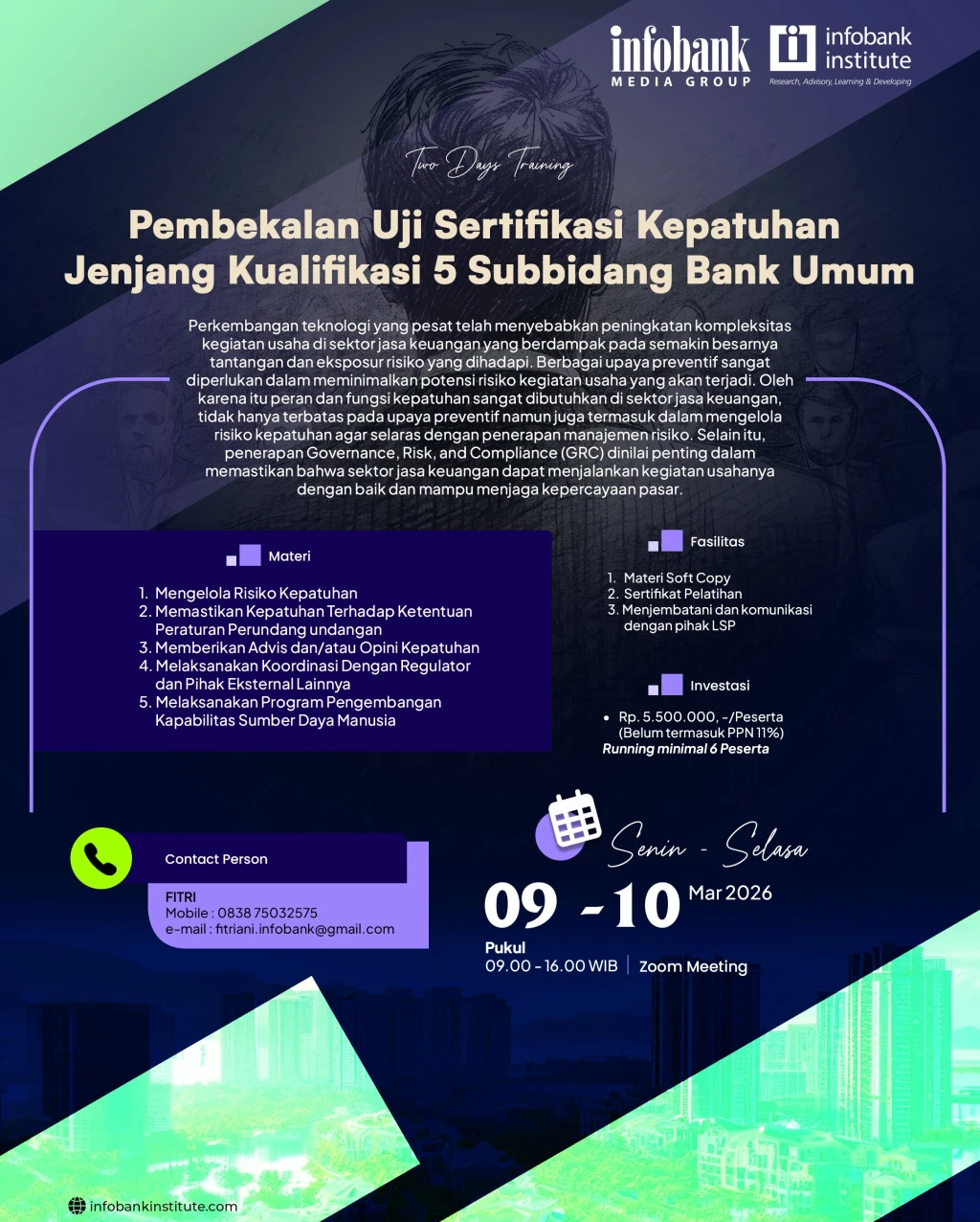 Pembekalan Uji Sertifikasi Kepatuhan Jenjang Kualifikasi 5 Subbidang Bank Umum