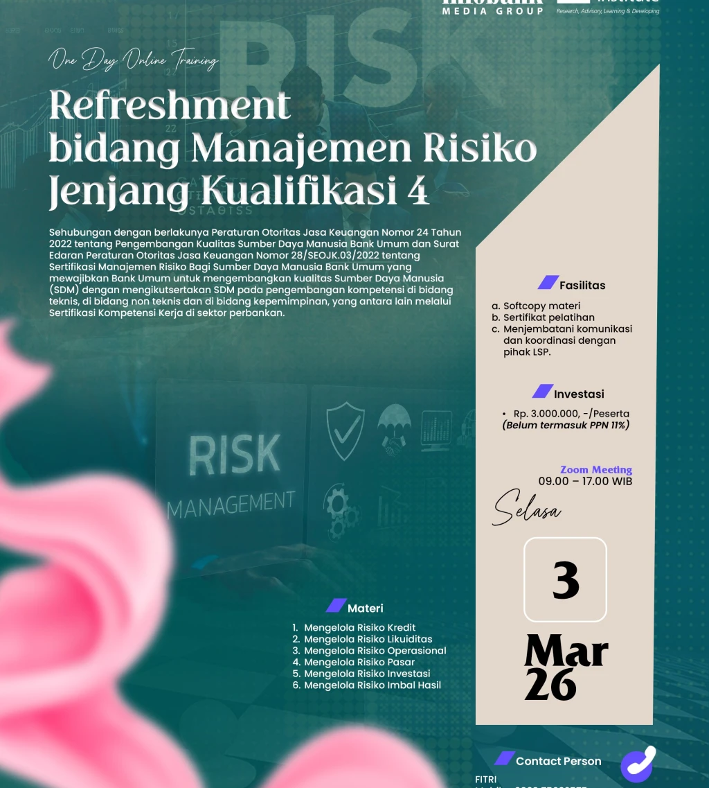 Refreshment bidang Manajemen Risiko Jenjang Kualifikasi 4 