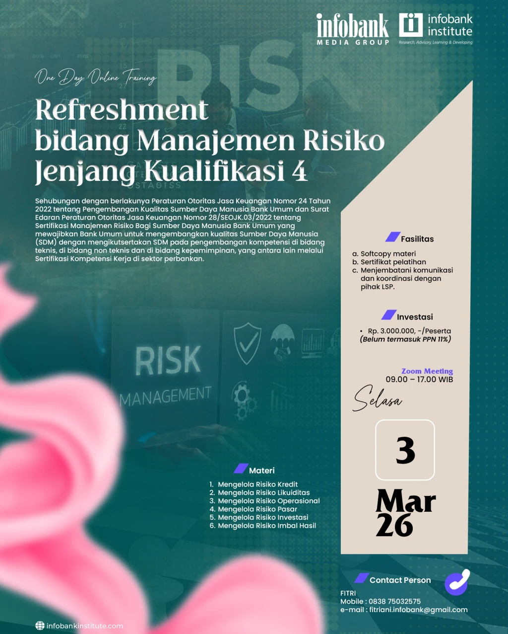 Refreshment bidang Manajemen Risiko Jenjang Kualifikasi 4 