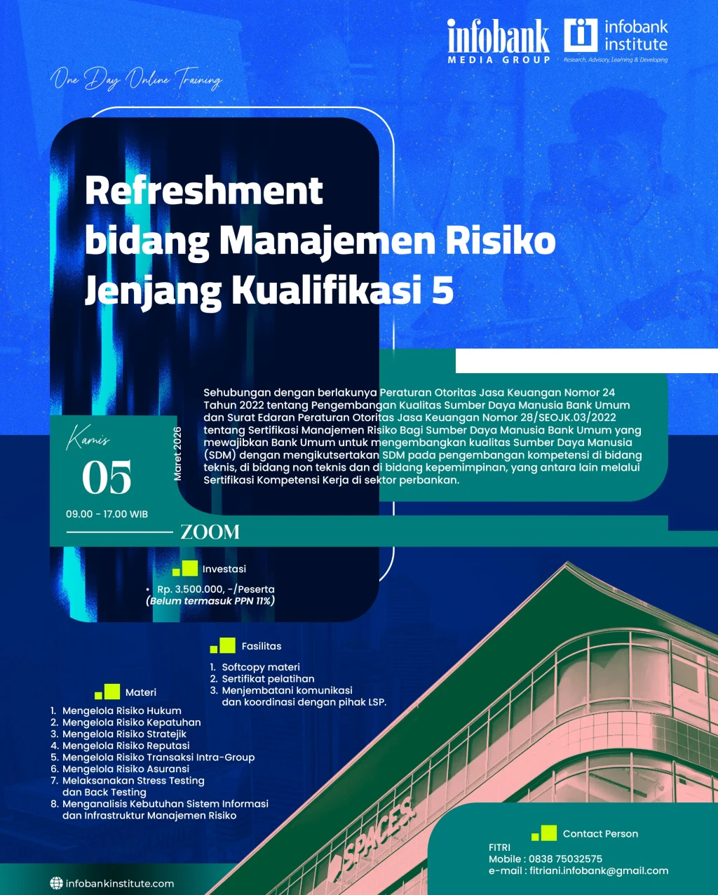 Refreshment bidang Manajemen Risiko Jenjang Kualifikasi 5