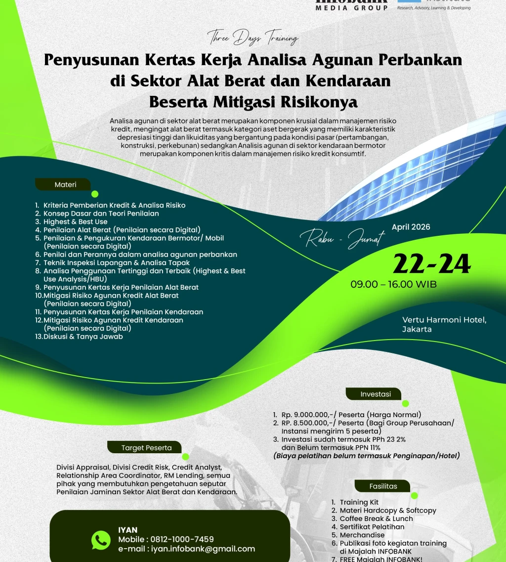 Penyusunan Kerta Kerja Analisa Agunan Perbankan di Sektor Alat Berat dan Kendaraan Beserta Mitigasi Risikonya