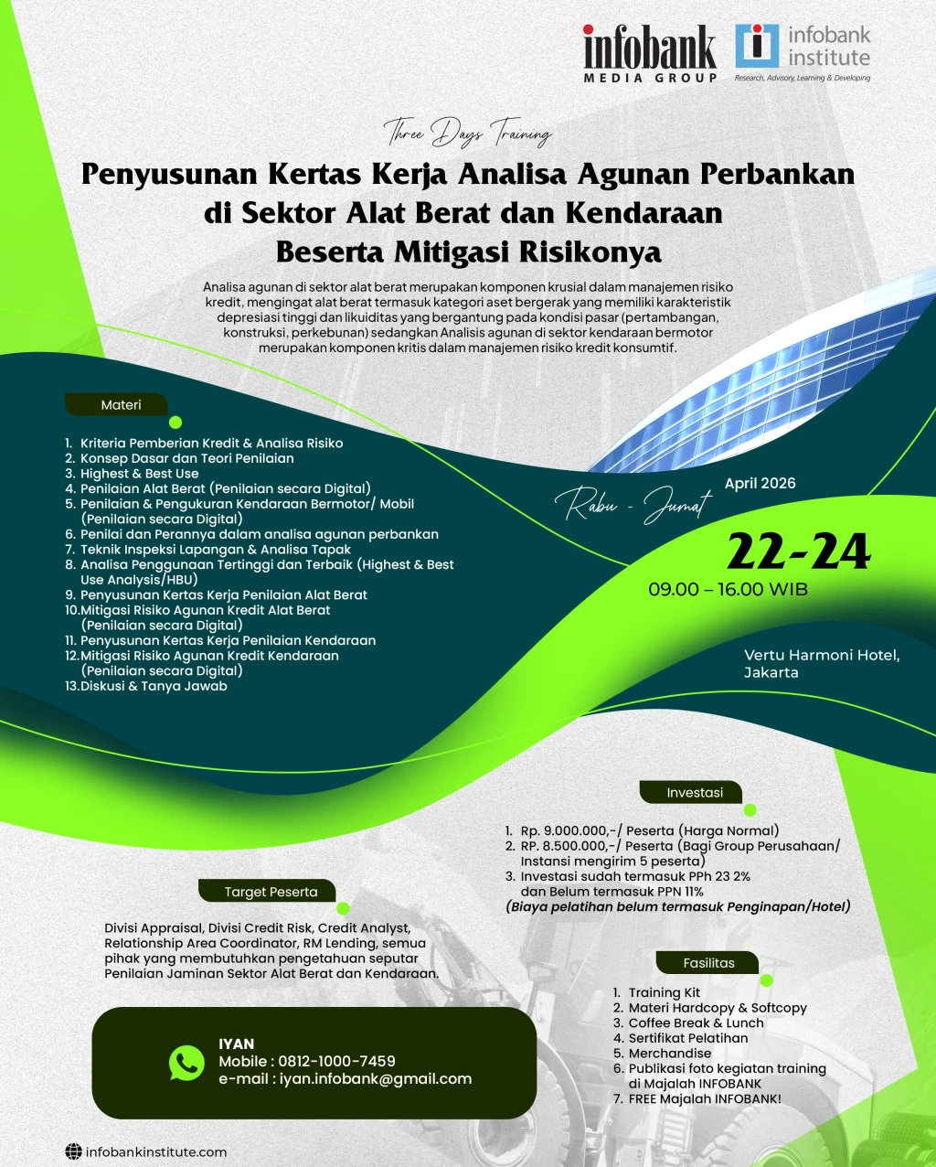 Penyusunan Kerta Kerja Analisa Agunan Perbankan di Sektor Alat Berat dan Kendaraan Beserta Mitigasi Risikonya