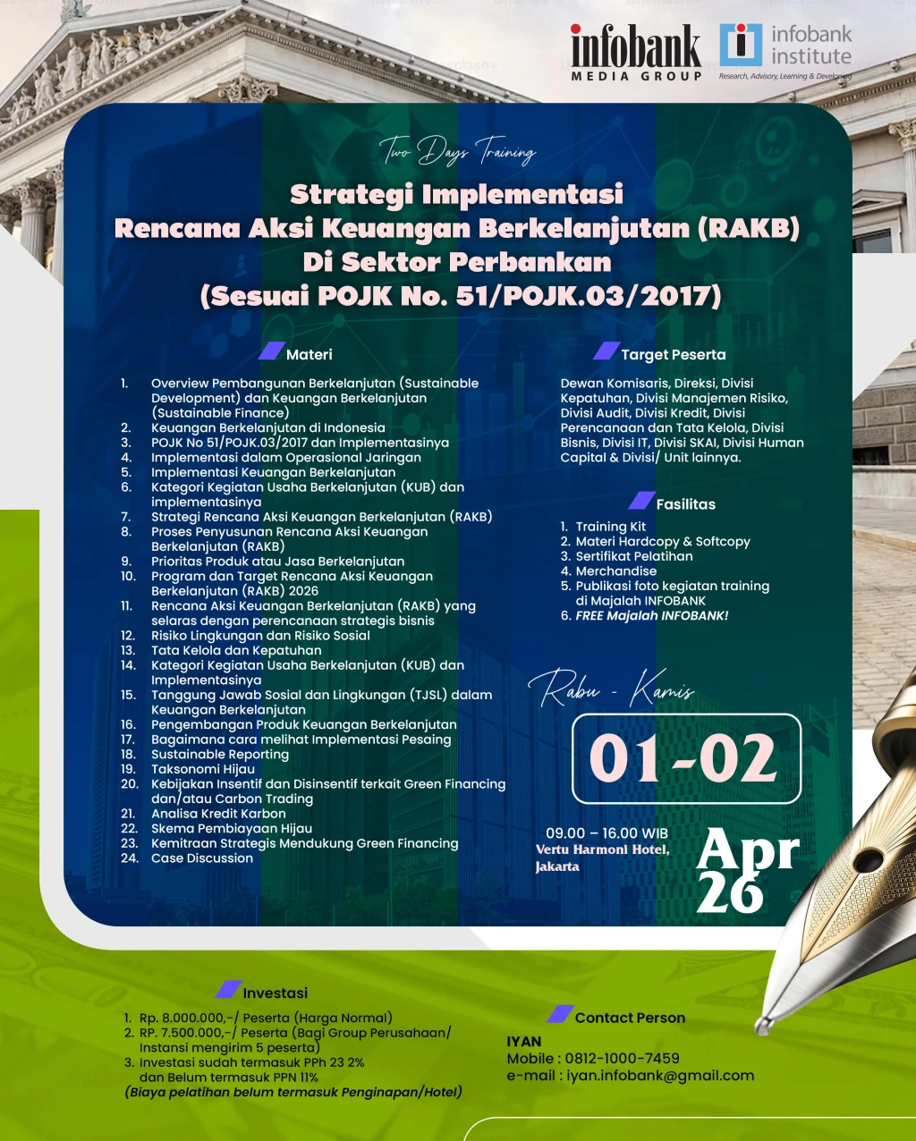 Strategi Implementasi Rencana Aksi Keuangan Berkelanjutan (RAKB) Di Sektor Perbankan (Sesuai POJK No. 51/POJK.03/2017)