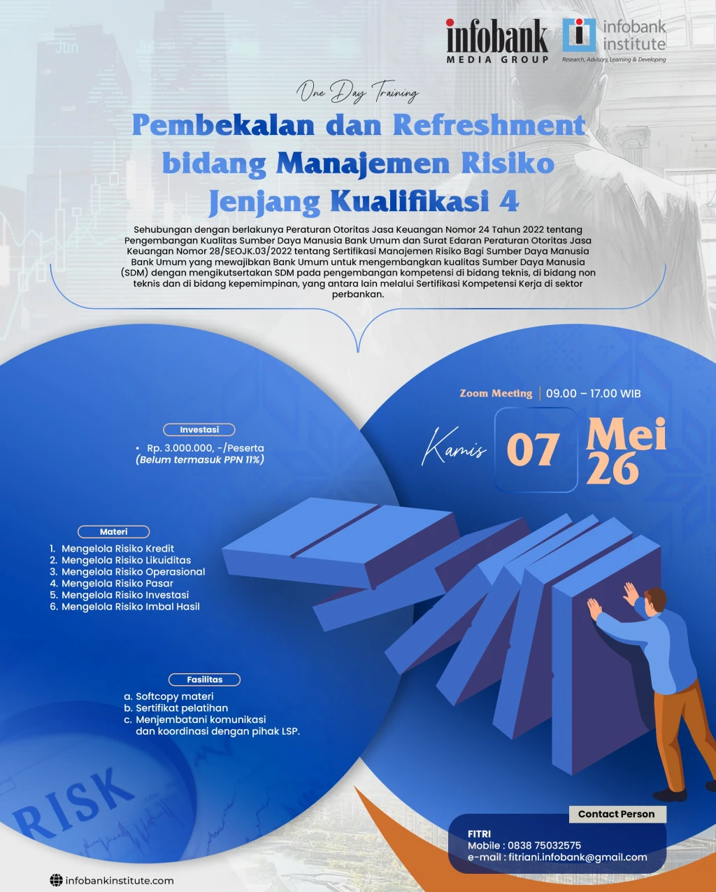 Pembekalan dan Refreshment bidang Manajemen Risiko Jenjang Kualifikasi 4