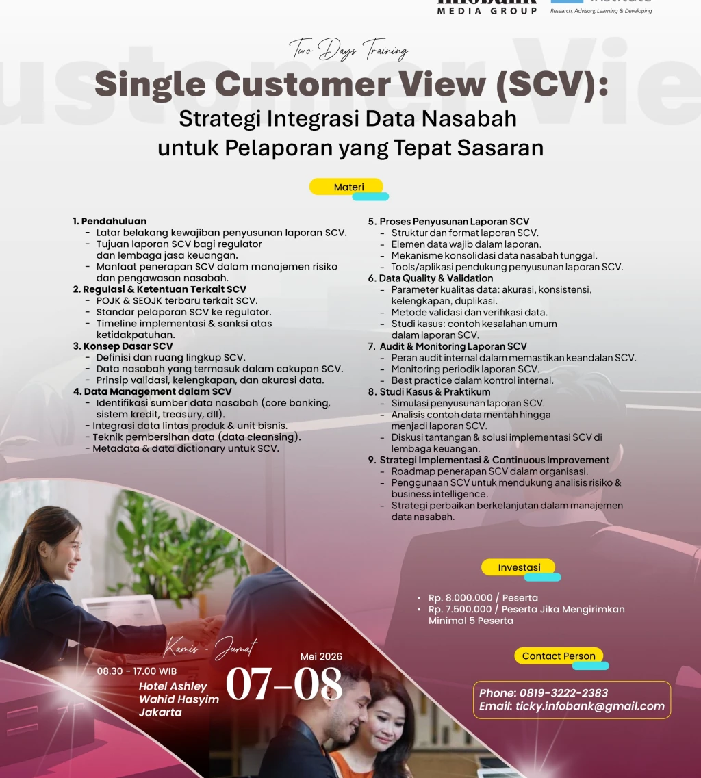 Single Costumer View SCV Strategi Integritas Data Nasabah untuk Pelaporan yang Tepat Sasaran