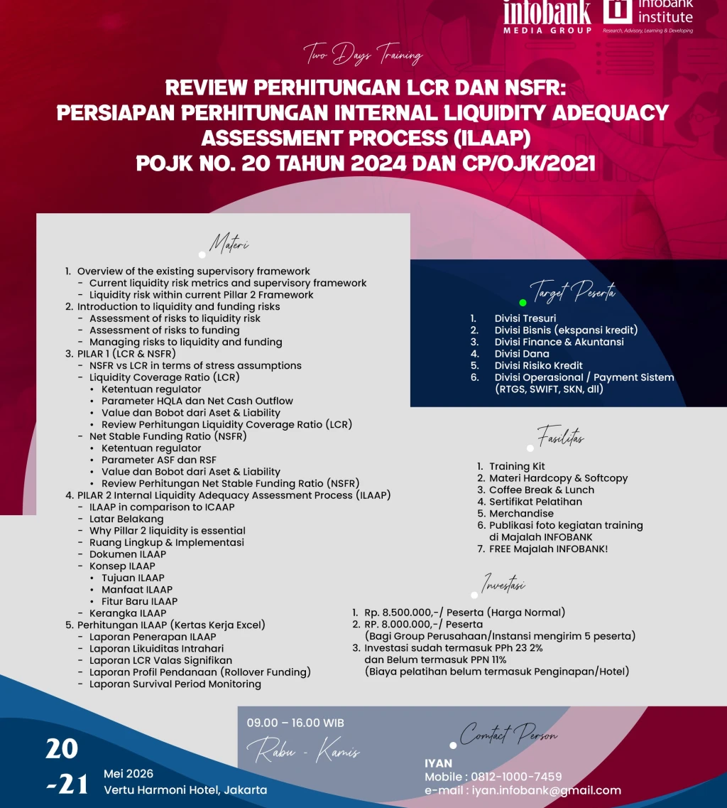 REVIEW PERHITUNGAN LCR DAN NSFR PERSIAPAN PERHITUNGAN INTERNAL LIQUIDITY ADEQUACY ASSESSMENT PROCESS ILAAP POJK NO 20 TAHUN 2024 DAN CPOJK2021
