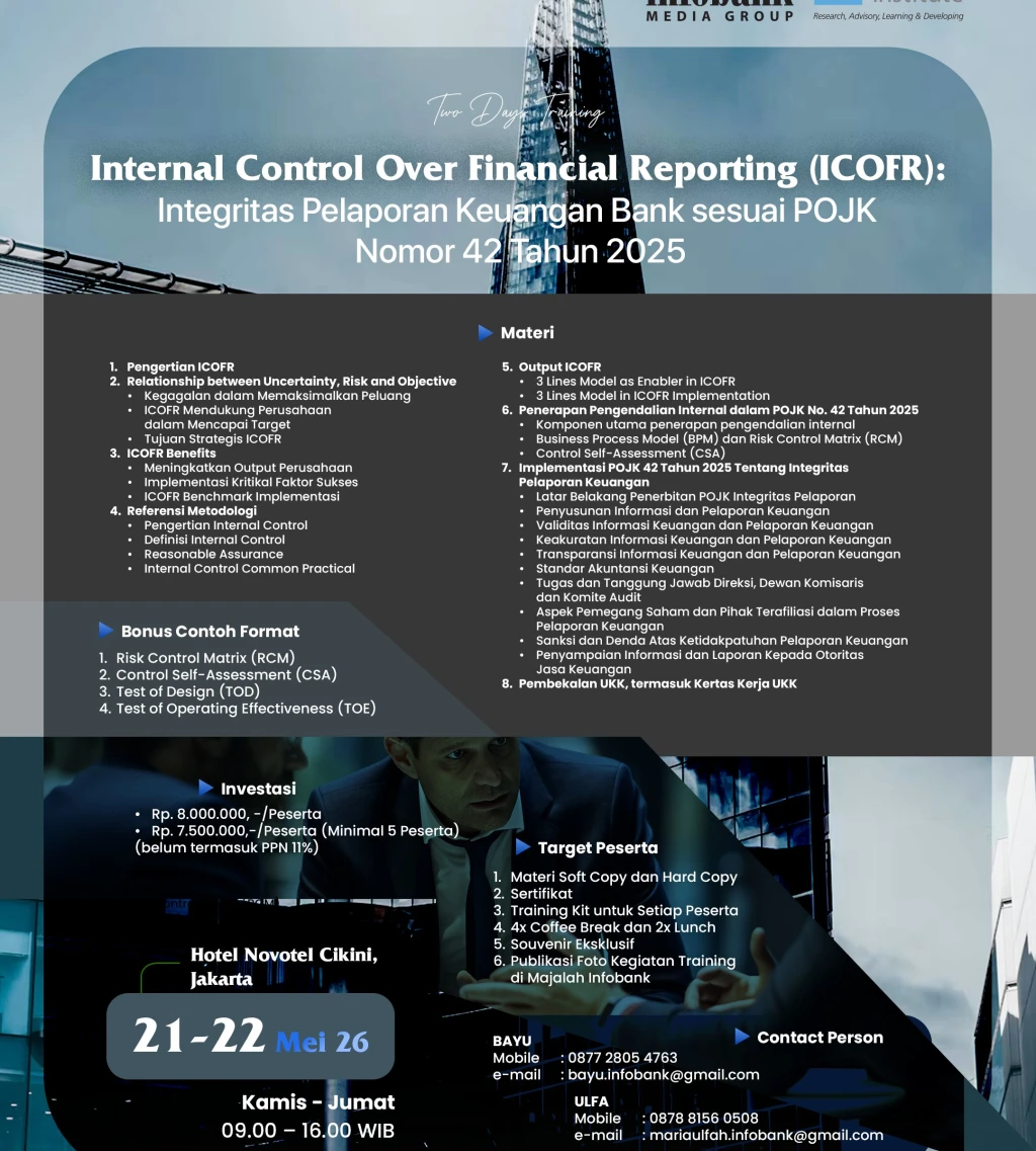 Internal Control Over Financial Reporting ICOFR Integritas Pelaporan Keuangan Bank Sesuai POJK Nomor 42 Tahun 2025