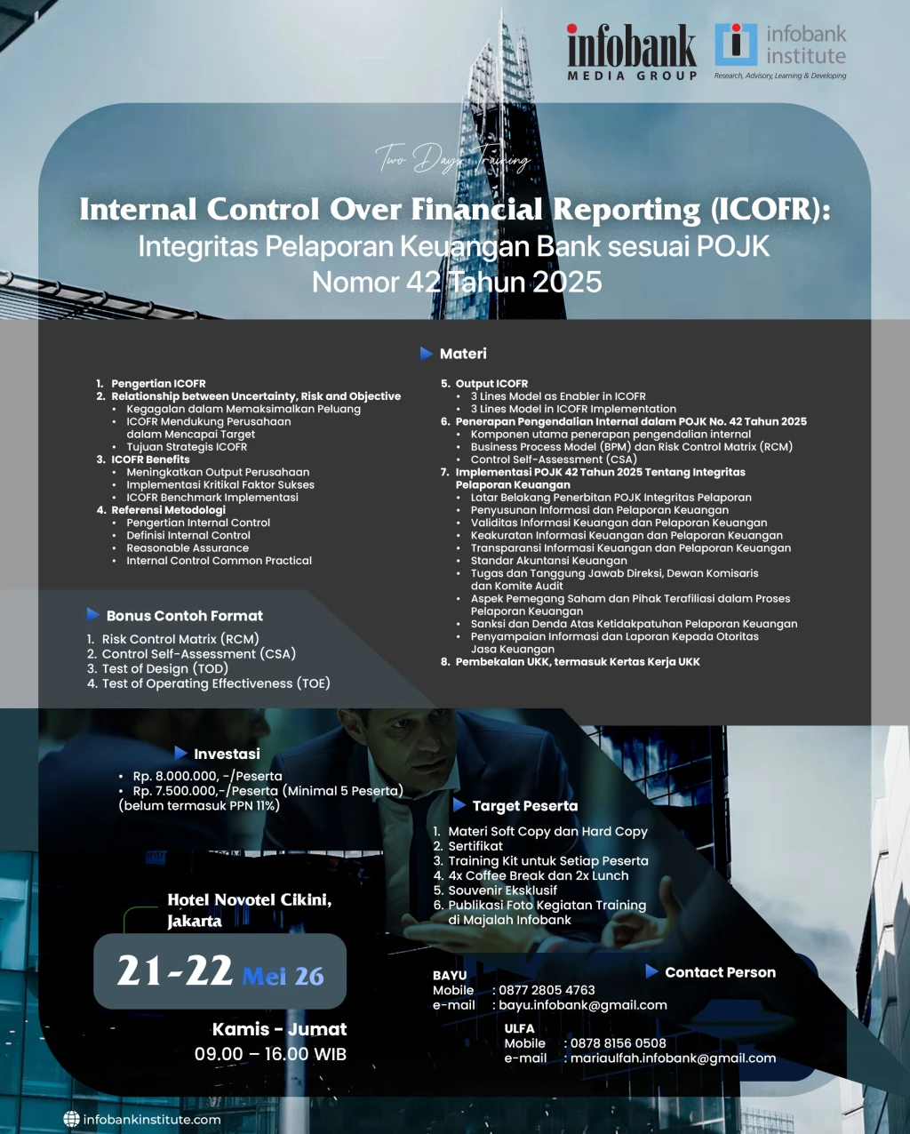 Internal Control Over Financial Reporting (ICOFR): Integritas Pelaporan Keuangan Bank Sesuai POJK Nomor 42 Tahun 2025